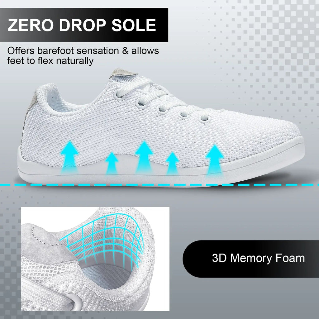 UUH Zorwalk Women's Wide Toe Box Barefoot Sneakers – Zero Drop PU Leather Shoes - UUH OFFICIAL - Women's Barefoot Sneakers - UUH OFFICIAL