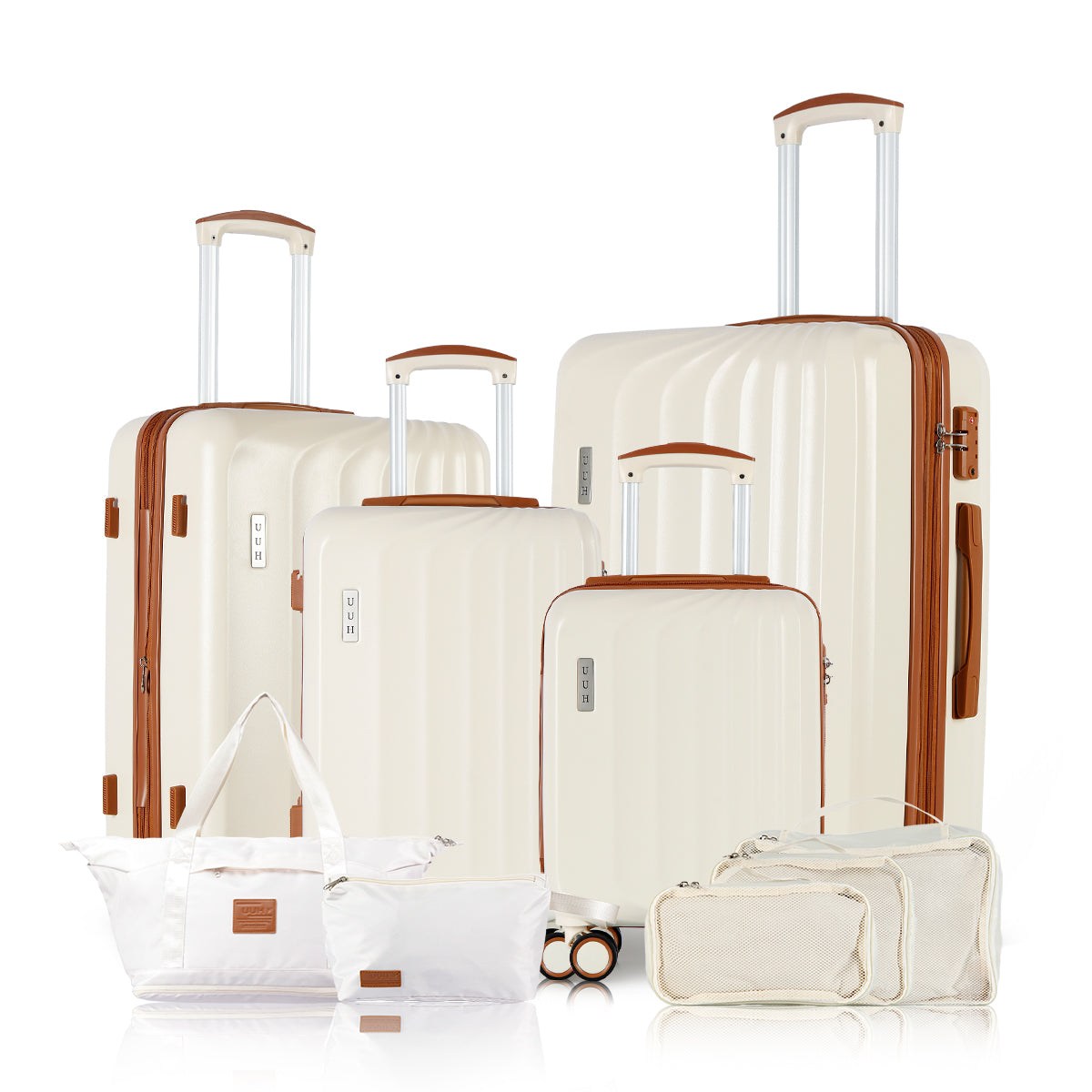 White Luggage 4 Piece With Bags | UUH